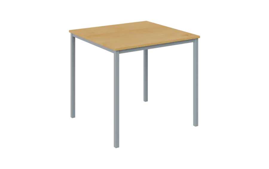 JPT 80 Jídelní stůl 800 x 800 mm, deska javor horský / podnož stříbrná